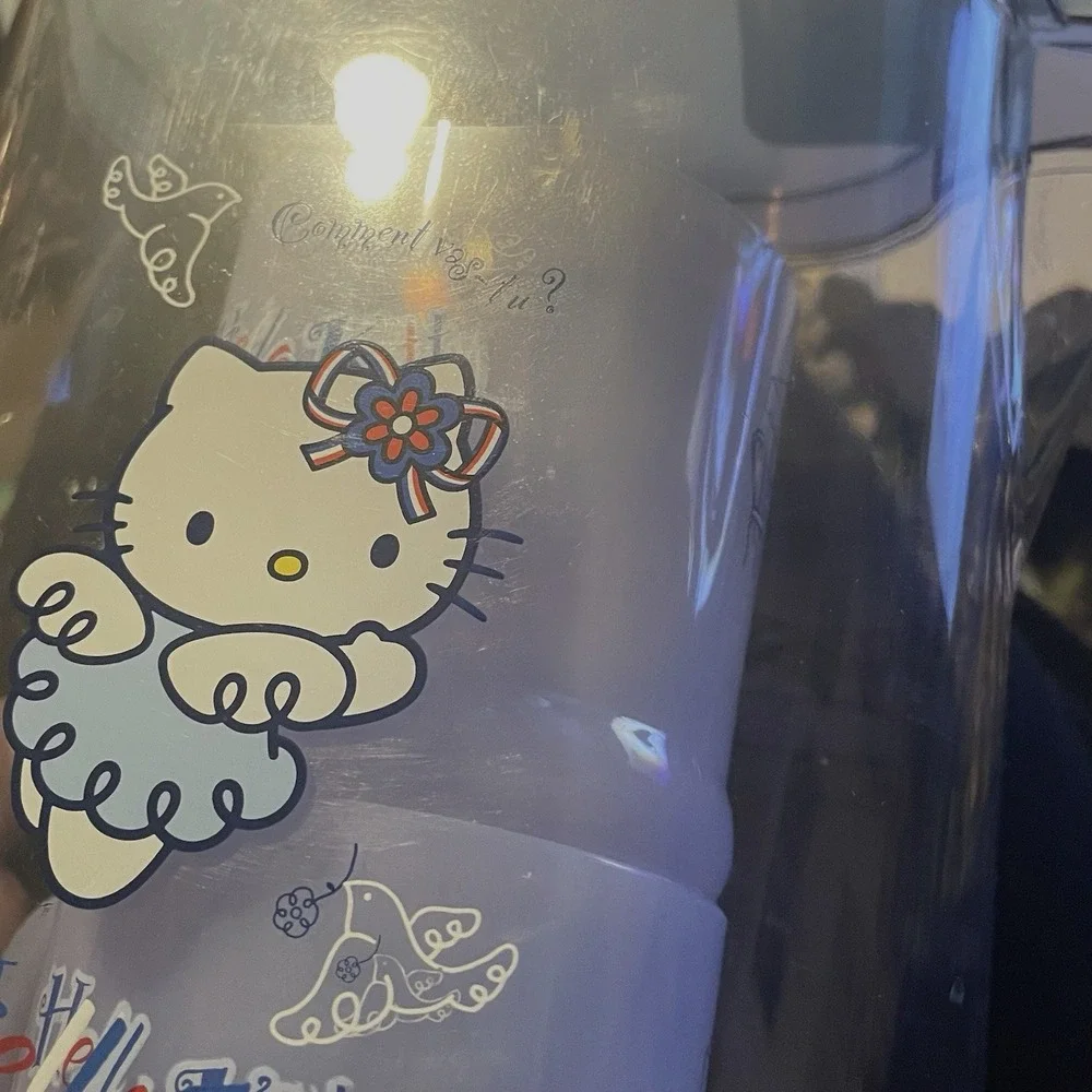 Vtg 2002 Sanrio Hello‎ Kitty Blue Angel Pitcher & Cup Set French Angel Rare Y2K